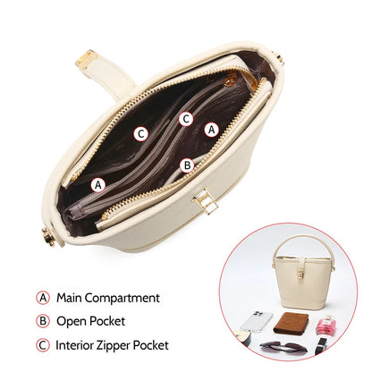 Damen-Handtasche Crossbody aus PU-Leder mit Reißverschluss und Hasp für Alltag und Abendoutfits