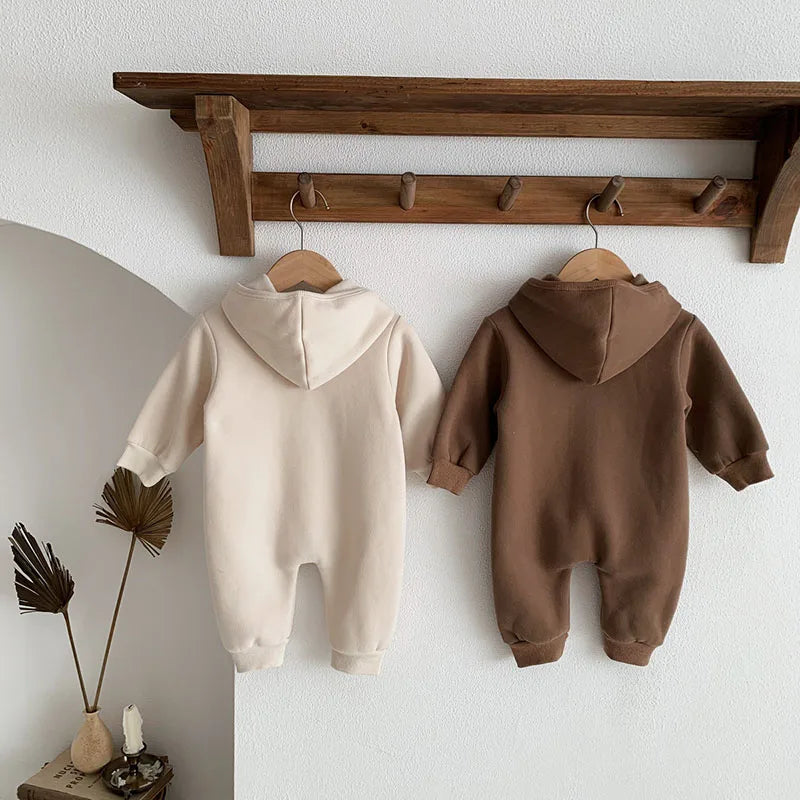 Kleinkind Overall mit Kapuze im Bären-Design für Neugeborene und Babys