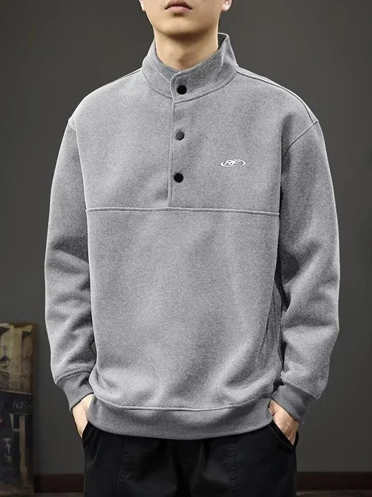 Frühling männer Brief Gedruckt Taste Sweatshirt Stehkragen Patchwork Pullover Hoodies 2025, Neue Casual Y2K Langarm Sudaderas