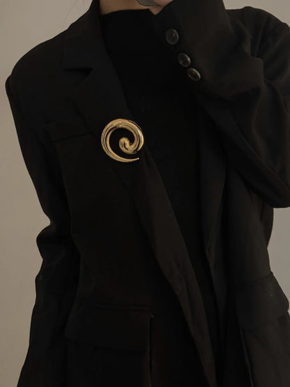 Brosche Spirale Vortex Vergoldet Unregelmäßig Party Corsage Unisex