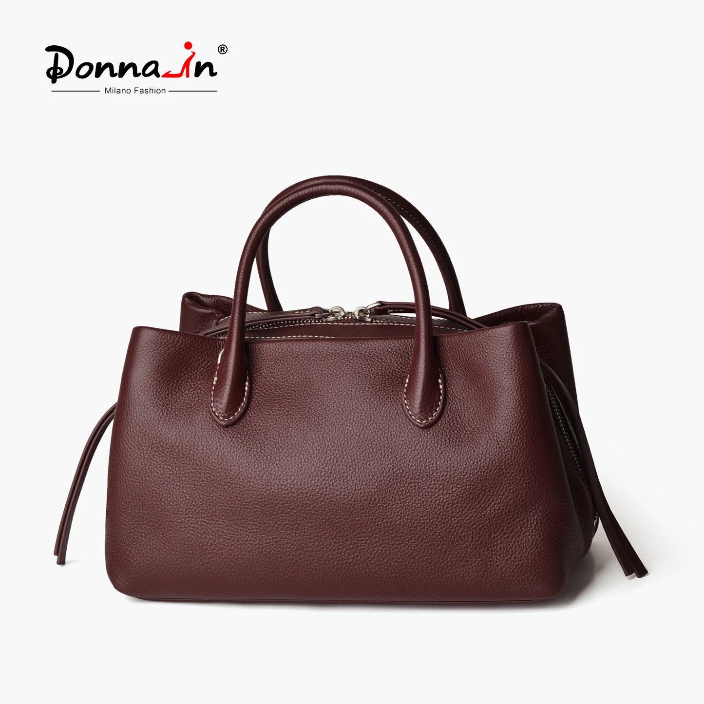Echtes Rindsleder Damen-Handtasche | Mehrfach-Fächer Top-Handle