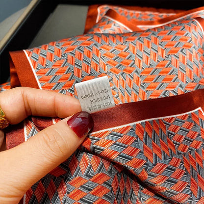 Damen Seidenschal dünn Taschenband Foulard Krawatte Haarband