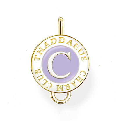 Damen-Charm-Anhänger Münze vergoldet Vintage elegant aus Sterlingsilber