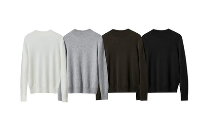 Damenpullover mit Rollkragen, langarm: Farbenübersicht (Creme, Hellgrau, Braun, Schwarz)