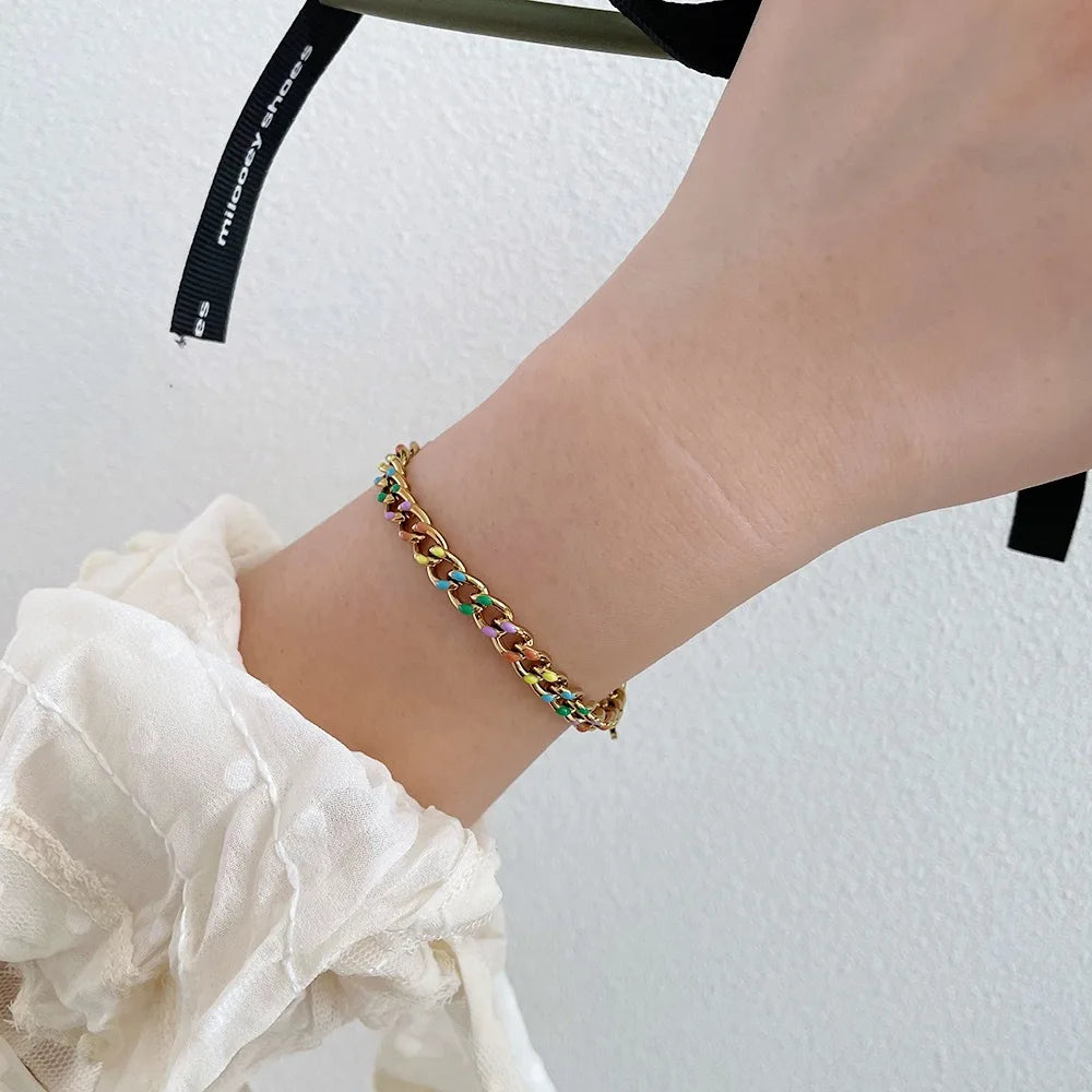 Damen-Armband mit Öltropfen-Glücksscheibe