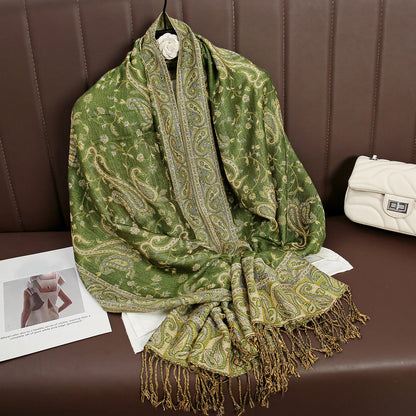 Damen Winterschal Kaschmir Pashmina Luxus Druck warm Stolen Foulard Baumwolle