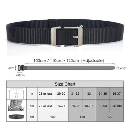 Herren-Gürtel aus Nylon 3,4 cm Breite mit Automatikverschluss für Outdoor-Wandern