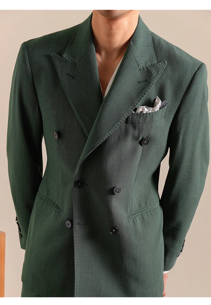 Eleganter Herrenanzug in Slim-Fit mit Blazer, Weste und Hose in Tiefblau – ideal für Hochzeit oder Business.