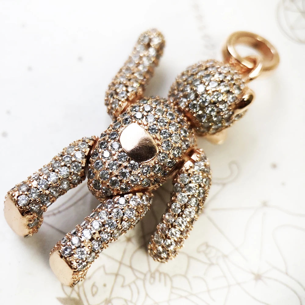 Damen-Charm-Anhänger Teddybär niedlich aus Sterlingsilber