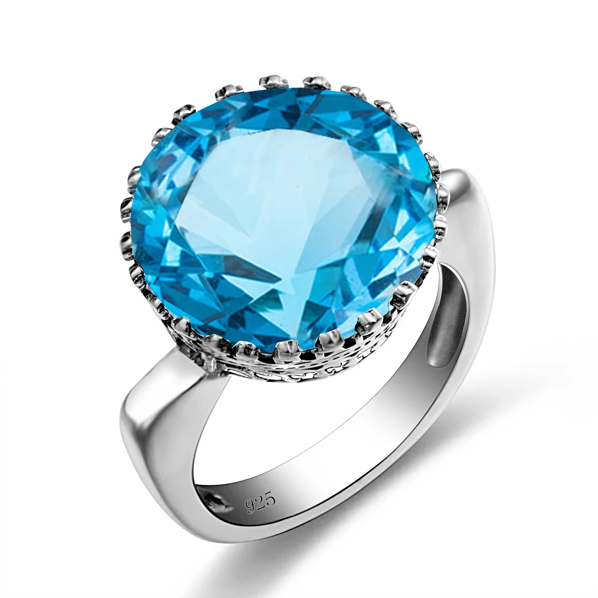 Damen-Ring aus Sterling Silber 925 mit Mystic-Topas Stein in 15x15 mm Größe elegant glänzend und langlebig