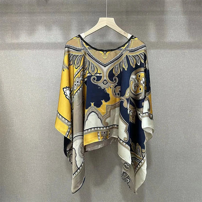 Damen Chiffon Schal Sommer Strand Bikini Sonnenschutz Poncho bedruckt sexy
