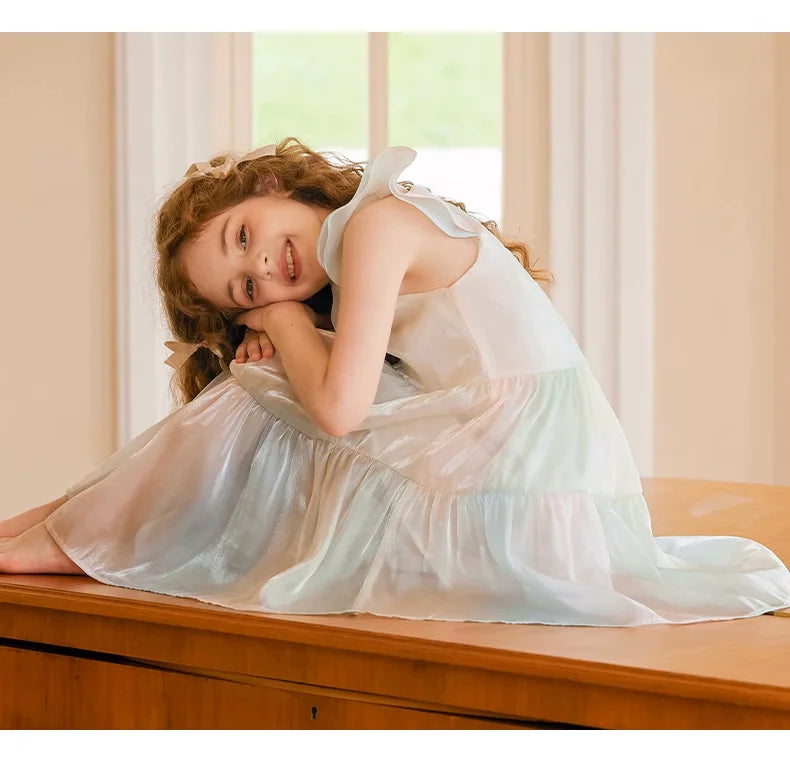 Rosa Mädchen-Weste-Kleid für Herbst und Winter – Niedliches Kinderkleid für Hochzeiten und Geburtstagsfeiern, 110cm-170cm