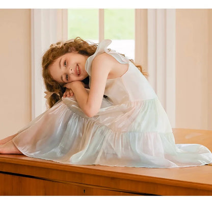 Rosa Mädchen-Weste-Kleid für Herbst und Winter – Niedliches Kinderkleid für Hochzeiten und Geburtstagsfeiern, 110cm-170cm