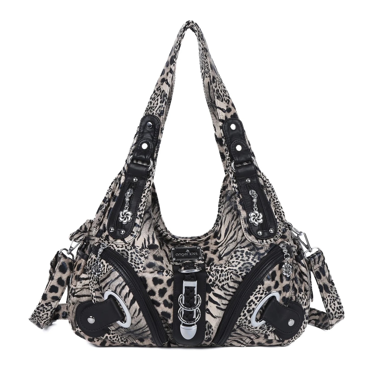 Damen-Handtasche Leopard-Print Stilvolle Schultertasche Top-Handle für den Alltag