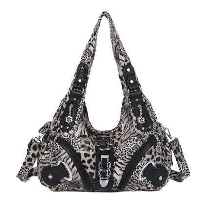 Damen-Handtasche Leopard-Print Stilvolle Schultertasche Top-Handle für den Alltag