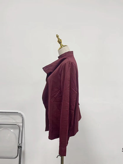 Elegante Damenjacke mit Reverskragen und langen Ärmeln – Patchwork-Design und Taschen für einen luxuriösen Look