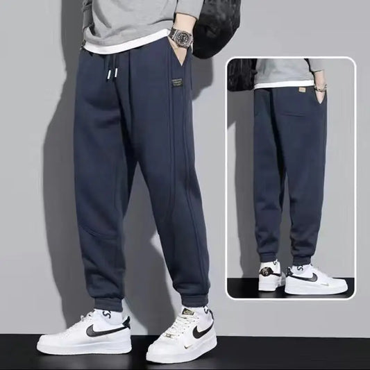 Warme Herren-Sporthose mit Kordelzug im lockeren japanischen Stil – ideal für Herbst und Winter