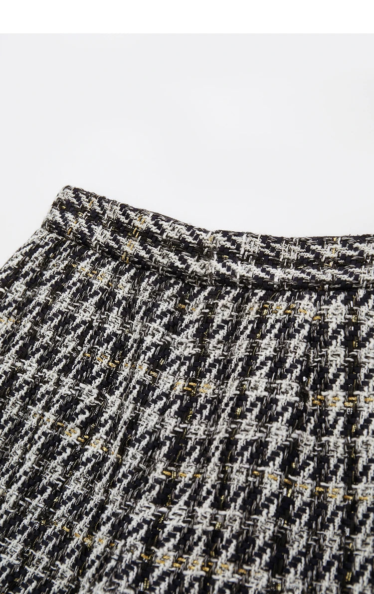 Damen Shorts im Retro-Stil mit kariertem Patchwork und Taschen