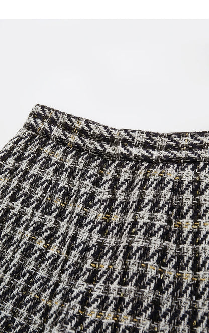 Damen Shorts im Retro-Stil mit kariertem Patchwork und Taschen