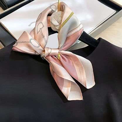 Damen Seidensatin Schal quadratisch Blumenprint Kopftuch Bandana Hijab C
