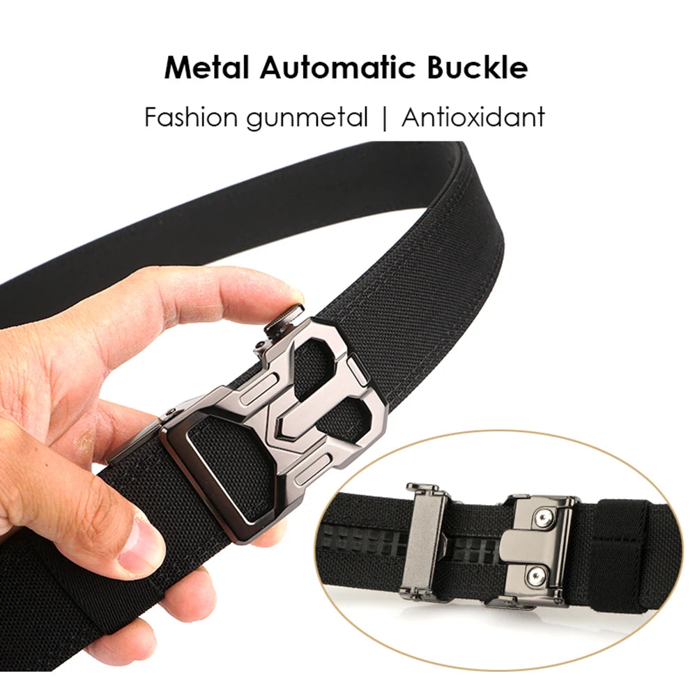 VATLY Rigid Hosen-Gürtel Herren Zinklegierung Automatik-Schnalle Tactical Jagd