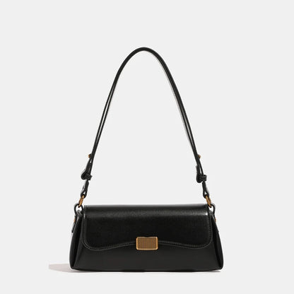 Leder Weinrot-Schultertasche | Goldene Hardware