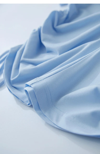 Damen T-Shirt mit solidem V-Ausschnitt und Kordelzug für den Sommer