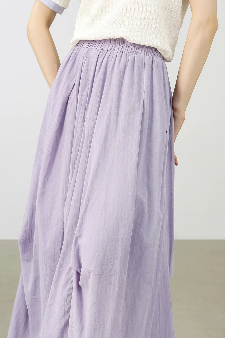 Damen Midirock aus 100 Prozent Baumwolle im eleganten A-Linien-Stil