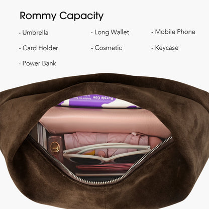 Große Damen-Hobo-Tasche Aus Wildleder | Dumpling-Form, Luxus Stil