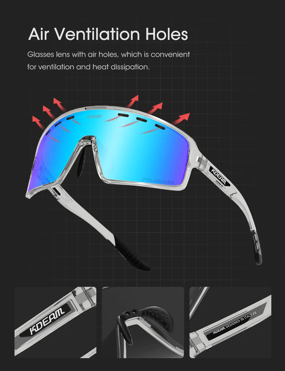 Sonnenbrille Sport TR90 polarisiert Belüftungslöcher fortschrittlich Herren