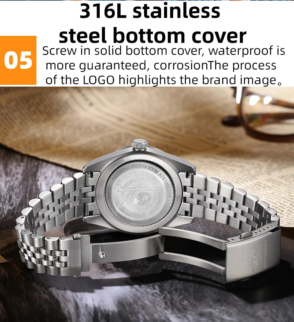 Herren-GMT-Quarzuhr mit Bubble-Glas und Nylon-Armband