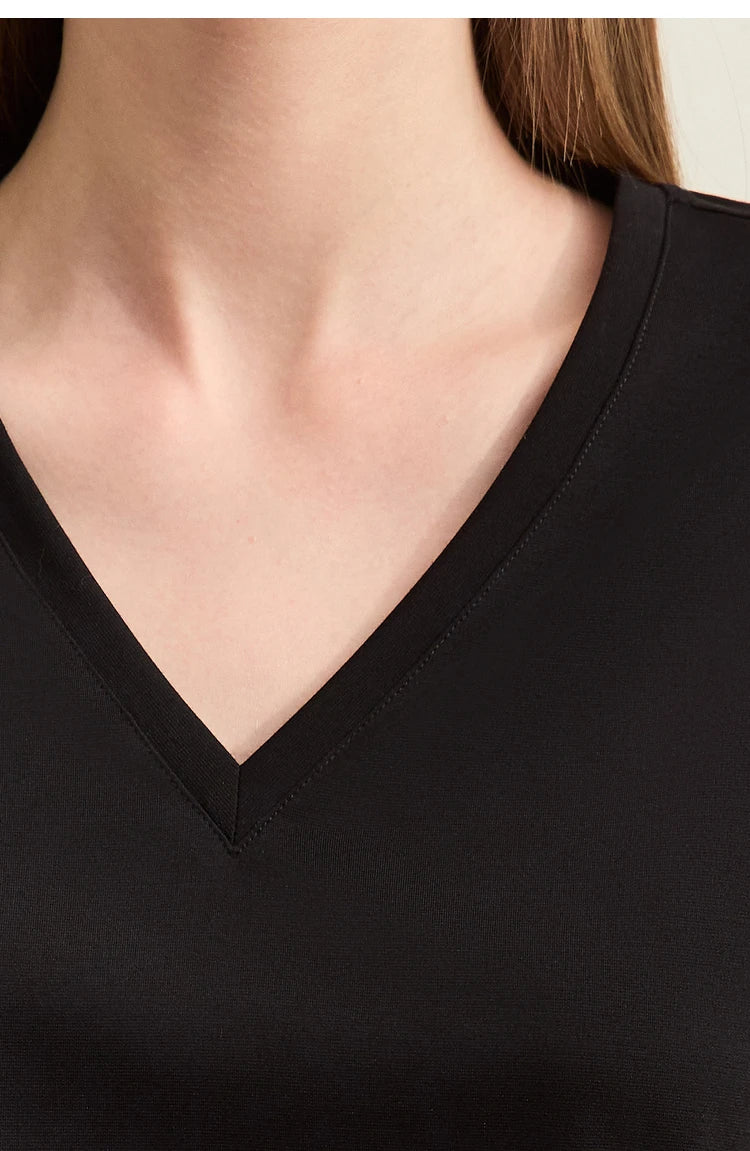 Damen Kurzarm-T-Shirts mit V-Ausschnitt und Sonnenschutz für kühles Gefühl