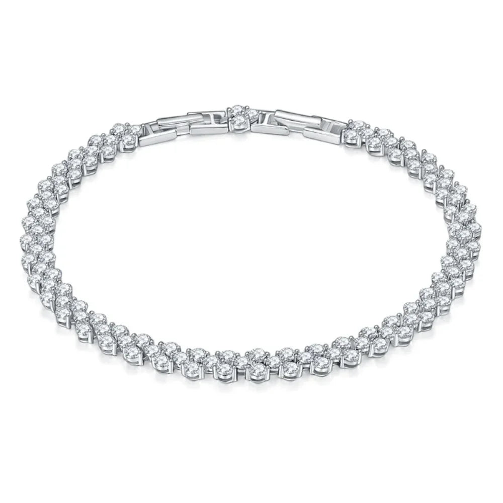 Damen-Tennisarmband mit Moissanit aus Sterlingsilber