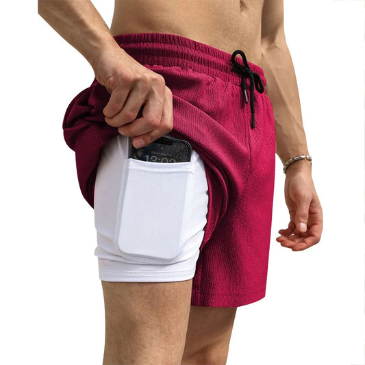 Leichte Herren-Sportshorts aus Eisseide – lockere, knielange Sommerhose in Schwarz