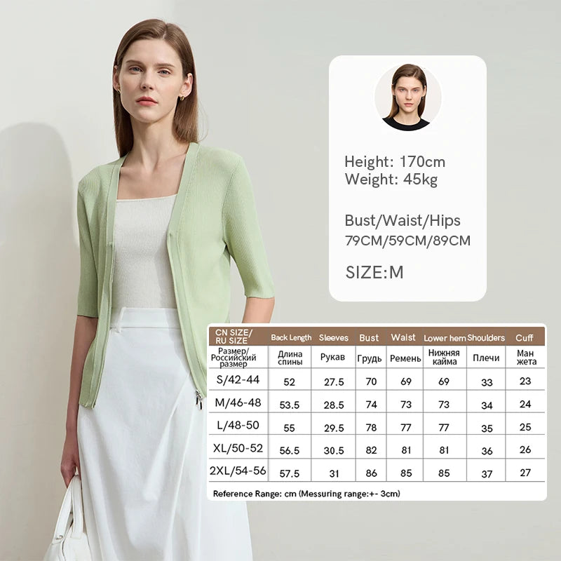 Damen V-Ausschnitt Strickjacke Slim Reißverschluss Viskose Herbst