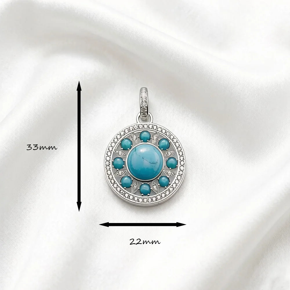 Damen-Charm-Anhänger Ornament blau trendig aus Sterlingsilber