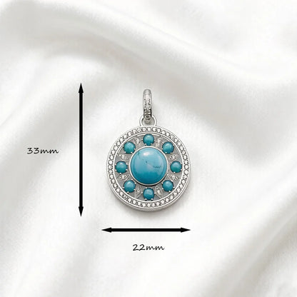Damen-Charm-Anhänger Ornament blau trendig aus Sterlingsilber