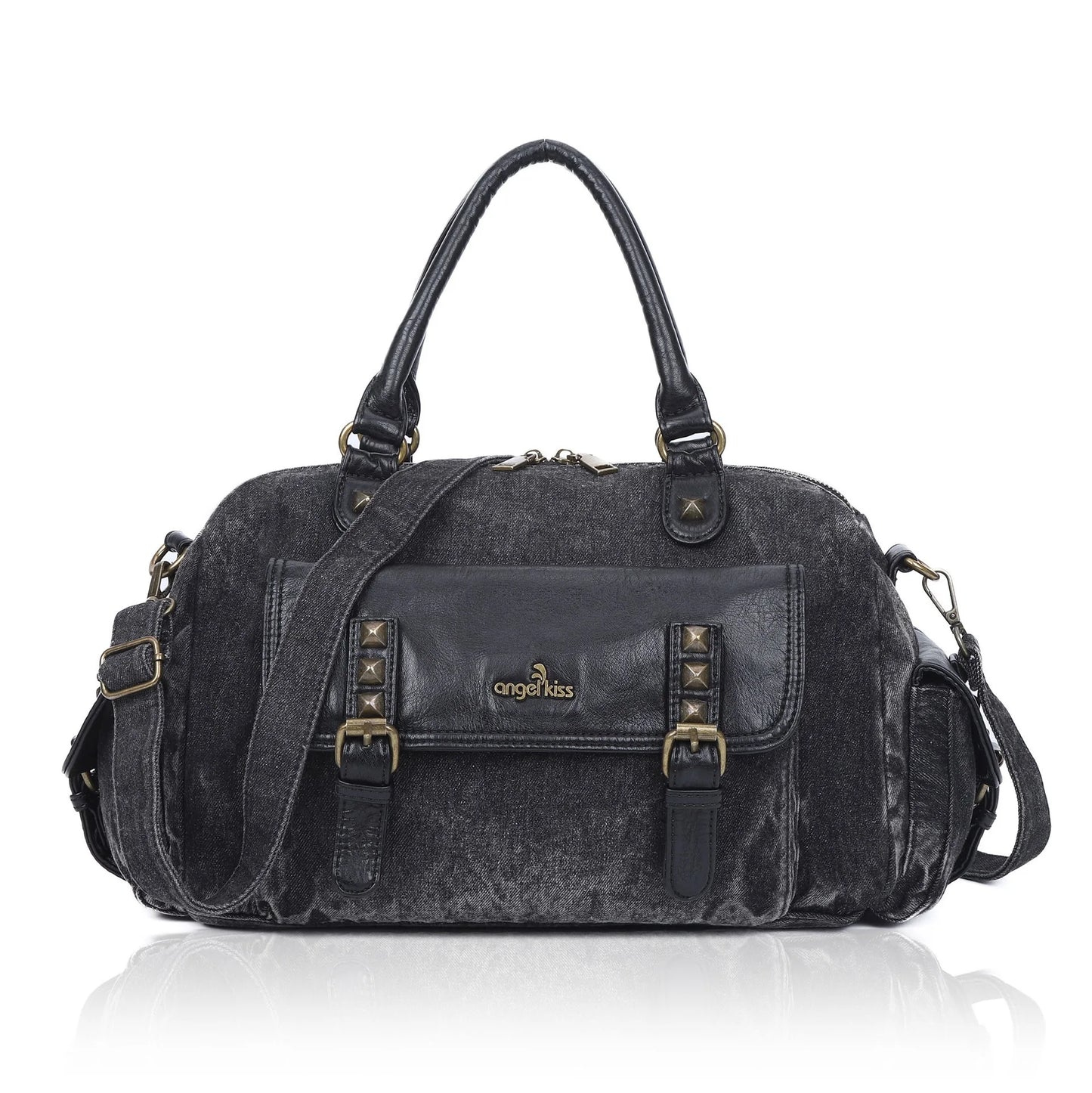 Damen-Satchel-Tasche Aus Denim Mit Obergriff Großes Fassungsvermögen Alltagstauglich