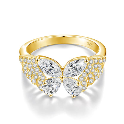 Damen-Ring aus Sterlingsilber 925 mit Moissanite D-VVS Stein als Schmuckgeschenk Premiumqualität