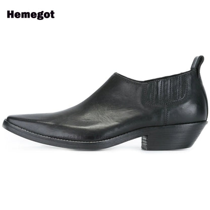 Chelsea-Boots für Herren, schwarz, seitlicher Elastikeinsatz, niedriger Absatz