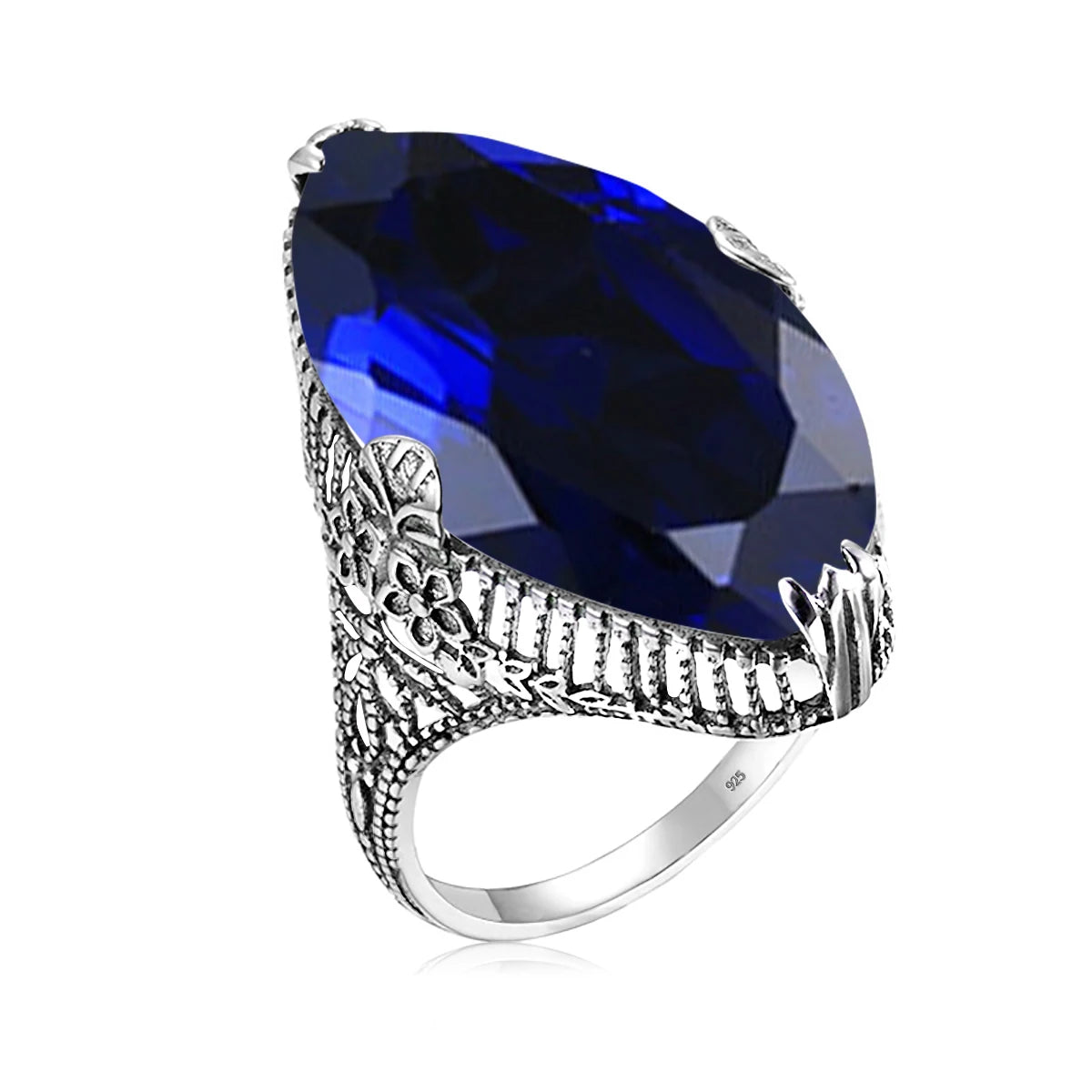 Damen-Ring aus 925 Sterling Silber mit Peridot im Marquise-Schliff, August-Geburtsstein