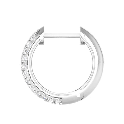 Damen-Hoop-Ohrringe Moissanit in 925 Sterling Silber Feiner Schmuck für Hochzeit und Alltag