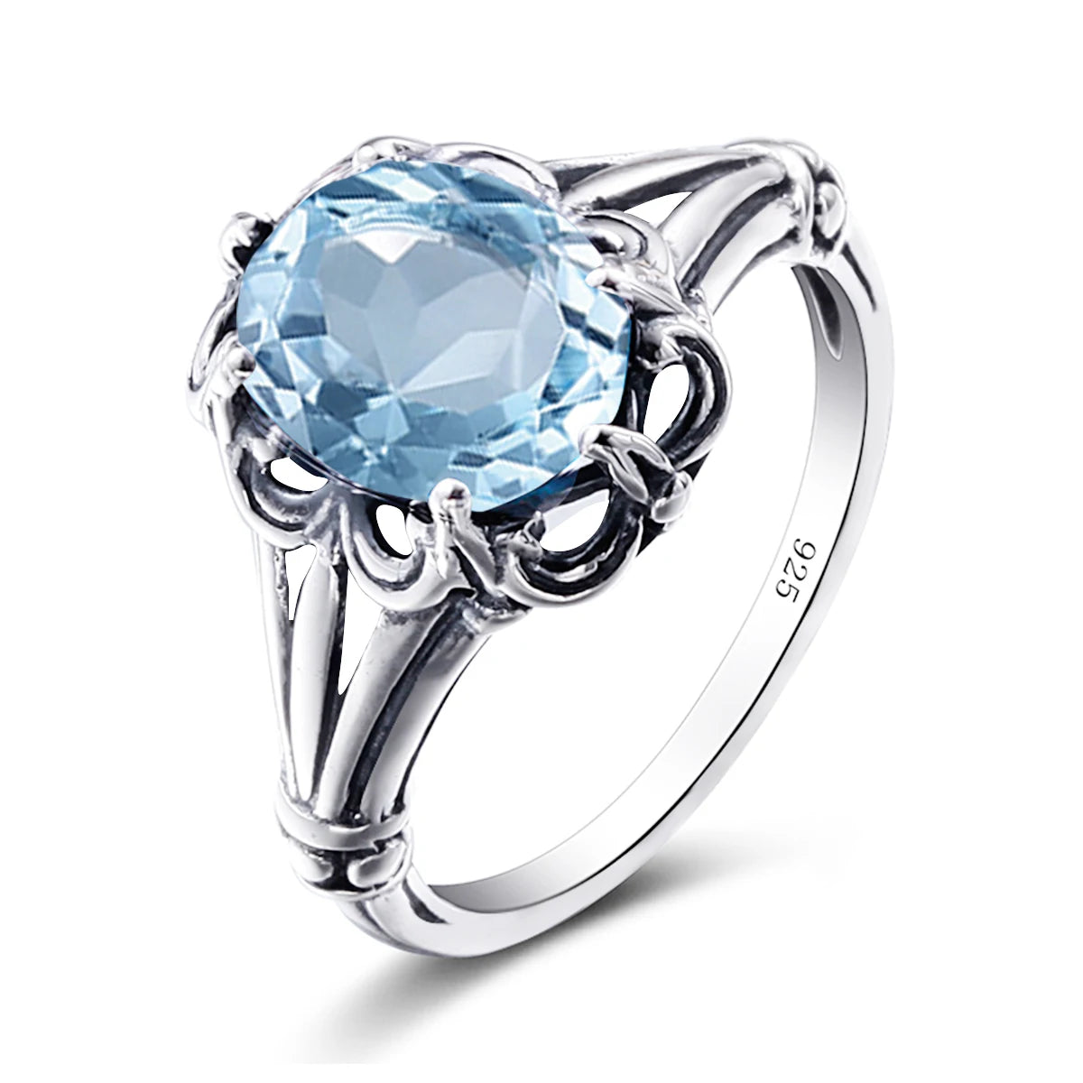 Damen-Eheringe Vintage Stil Aus 925er Sterlingsilber Mit Granatkristall Und Zirkonia