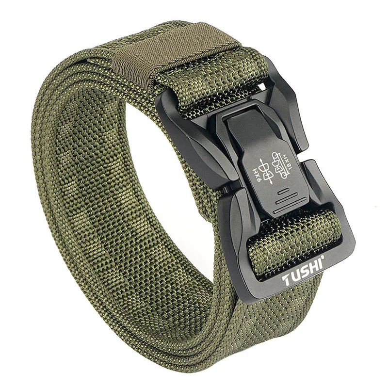 Herren-Taktischer Outdoor-Gürtel Mit Metall-Schnalle Und Schnellverschluss In Schwarz