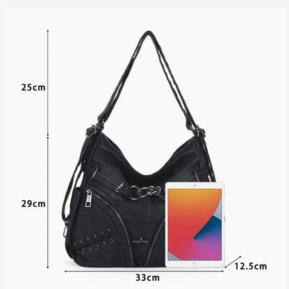 Damen-Schultertasche aus PU mit Mehrfachfächern und verstellbarem Schulterriemen Top-Handle-Design