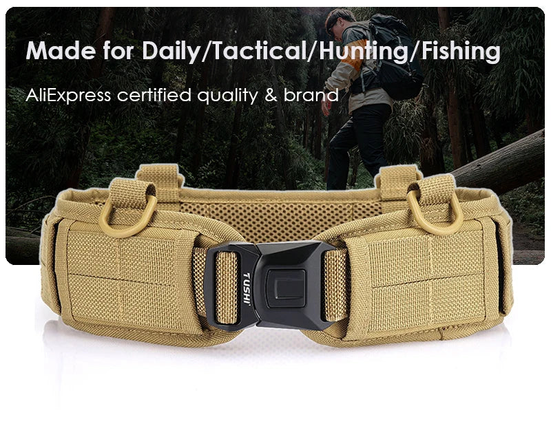 VATLY Hunting Tactical Gürtel Herren Nylon Schnellverschluss MOLLE Breit