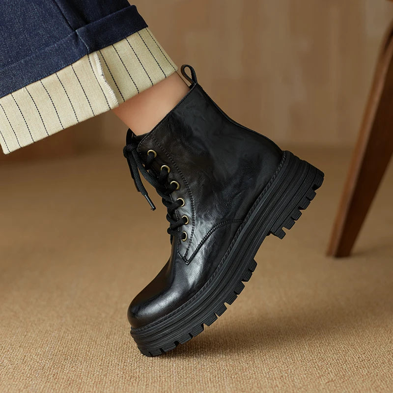 AIYUQI Women's Ankle Boots 2025 New Anti-slip Desert Short Boots Women Winter Platform British Style Women's Booties