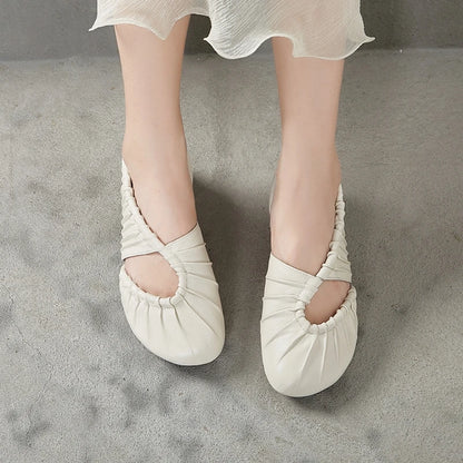 AIYUQI 2025, neue stil geschlossene zehen frauen sandalen Plissee nicht-slip Römischen sandalen für frauen Große größe sommer strand weibliche schuhe