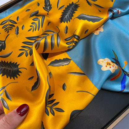 Damen Seidenschal quadratisch 70cm Halstuch Bandana Hijab Pashmina C