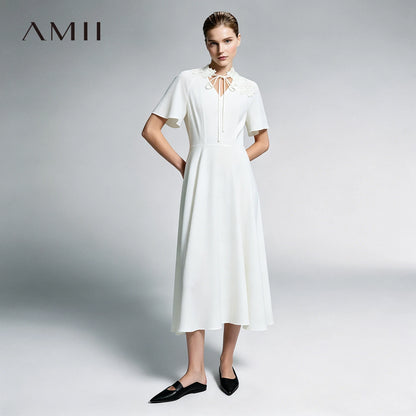 Elegantes Midikleid Für Damen Aus Chiffon Mit V-Ausschnitt Im Sommer